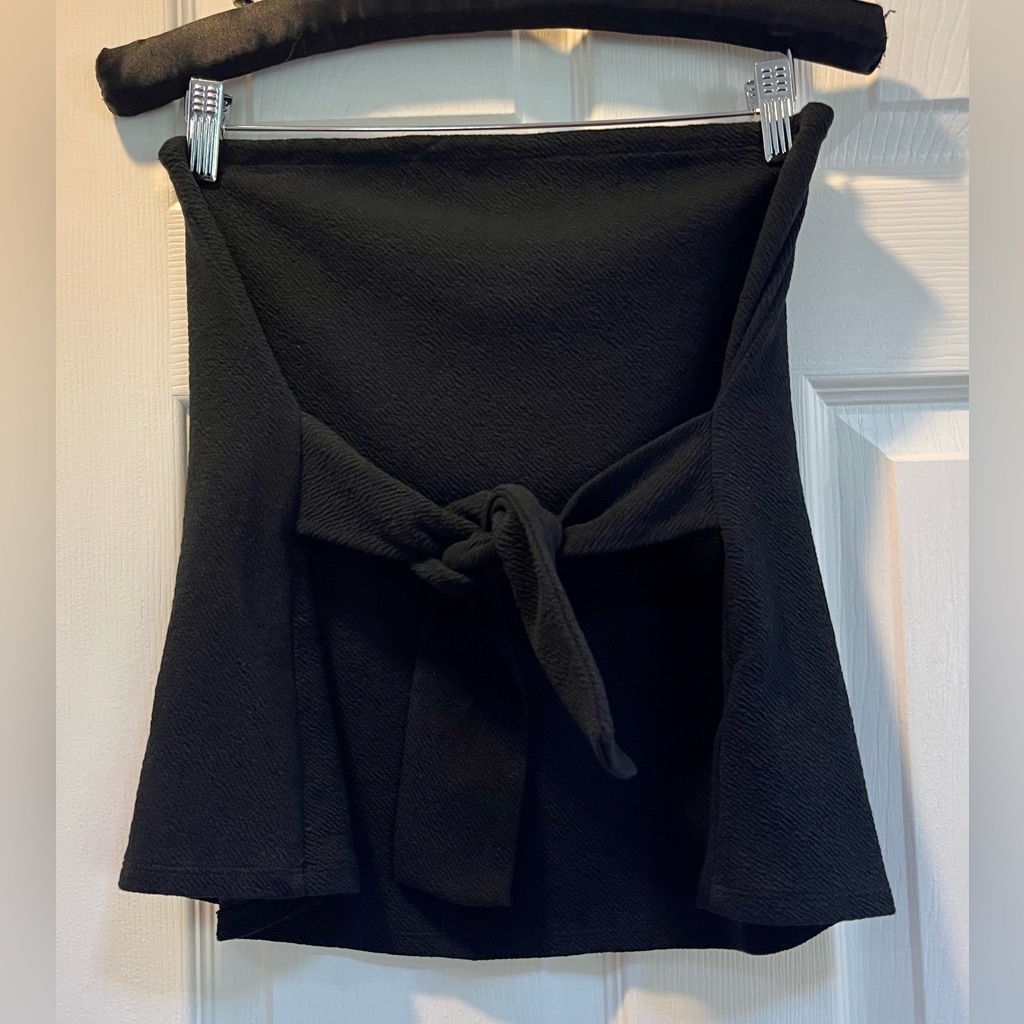 Express Strapless Top | Black | S | Tie Front Or Back